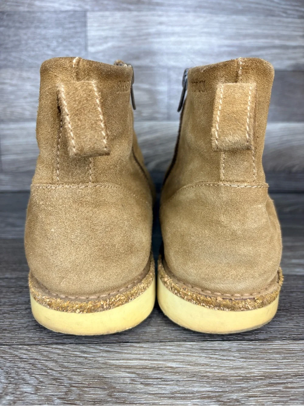 Birkenstock Melrose Tan Suede Zip Up Ankle Boot Plaid Lining Women’s Sz 40 or 9